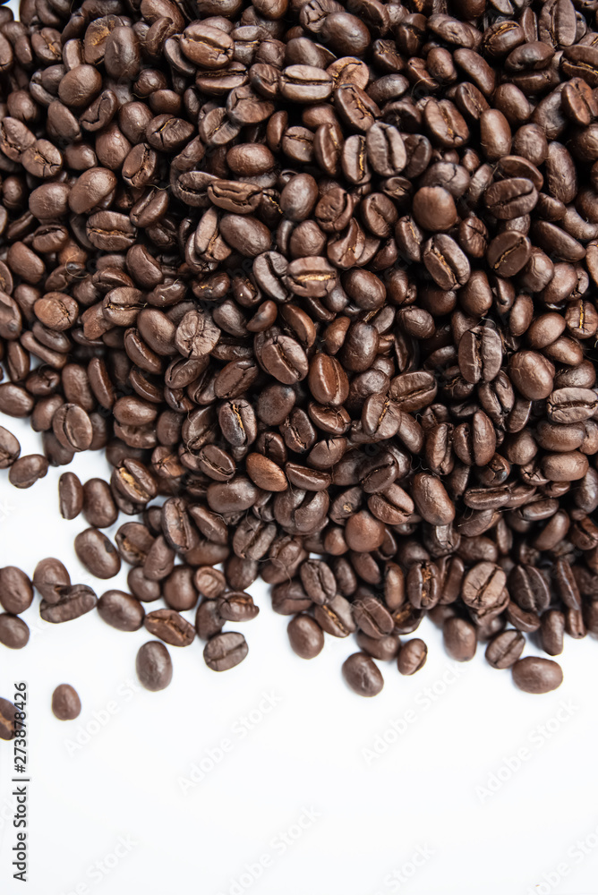 Closeup group of coffee bean on white background, Closeup group of coffee bean on white background,
