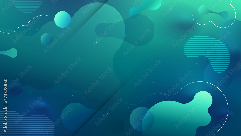 Teal Liquid color background design for Landing page site. Fluid