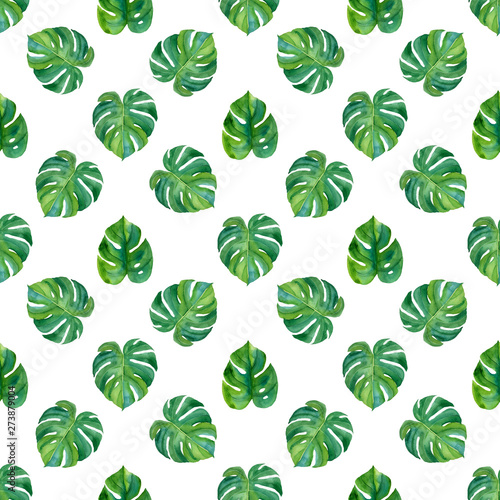 Tropical watercolor seamless pattern  hand-drawn elements. For fabric  paper  packaging  invitations  weddings and more.