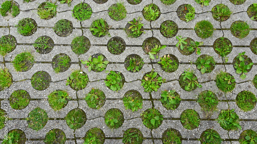 Rasengitter als Hintergrund, grün grau, Parkplatz