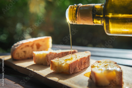 Sicilian olive oil on bread