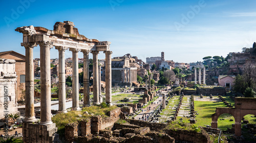 ROME, Italy: Scenic View of Ancient Roman Forum, Foro Romano, UNESCO Site