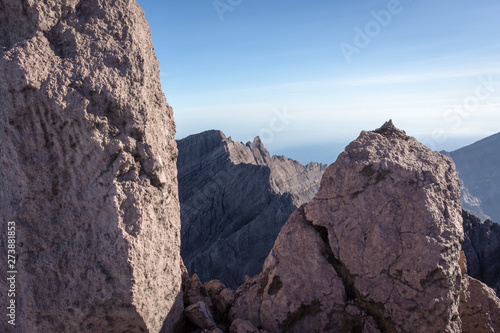 A view from Toothpick Peak or'Puncak Tusuk Gigi' (3,315m). Raung is the most challenging of all Java’s mountain trails, also is one of the most active volcanoes on the island of Java in Indonesia.