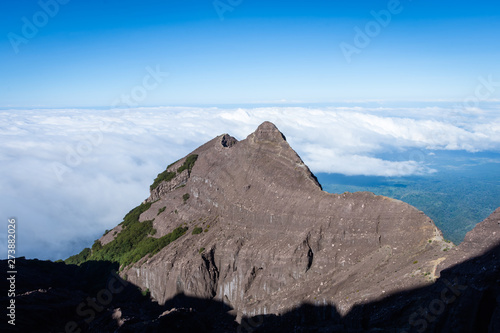 An extreme track to Raung mount summit called 'Puncak Sejati'. Raung is the most challenging of all Java’s mountain trails, also is one of the most active volcanoes on the island of Java in Indonesia. photo