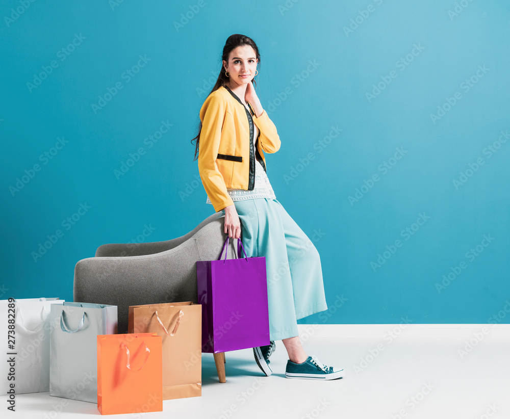 Teen Girl Shopaholic Hold Bags On Stock Photo 2308686875 | Shutterstock