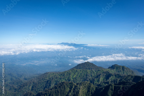 A view from Flag Peak or 'Puncak Bendera' (3,140m). Raung is the most challenging of all Java’s mountain trails, also is one of the most active volcanoes on the island of Java in Indonesia. photo