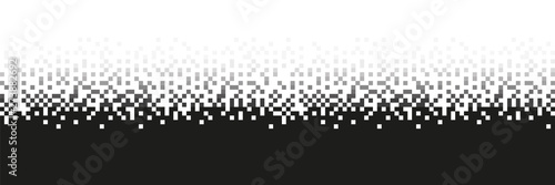 Pixel Grey Gradient Seamless Pattern. Pixel abstract mosaic background, Vector illustration for website, card, poster.