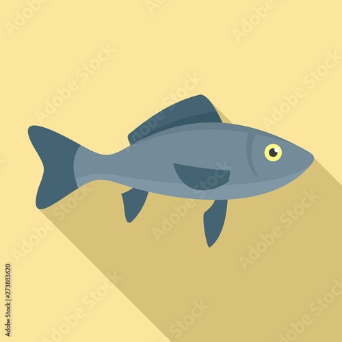 Sea fish icon. Flat illustration of sea fish vector icon for web design