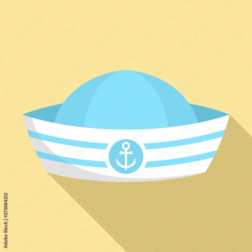Sailor hat icon. Flat illustration of sailor hat vector icon for web design Sailor hat icon. Flat illustration of sailor hat vector icon for web design