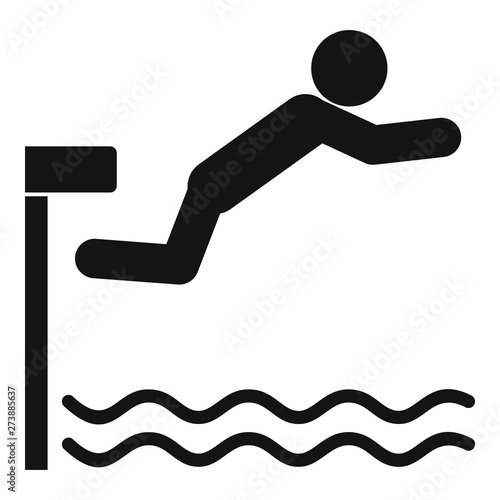 Diving board icon. Simple illustration of diving board vector icon for web design isolated on white background