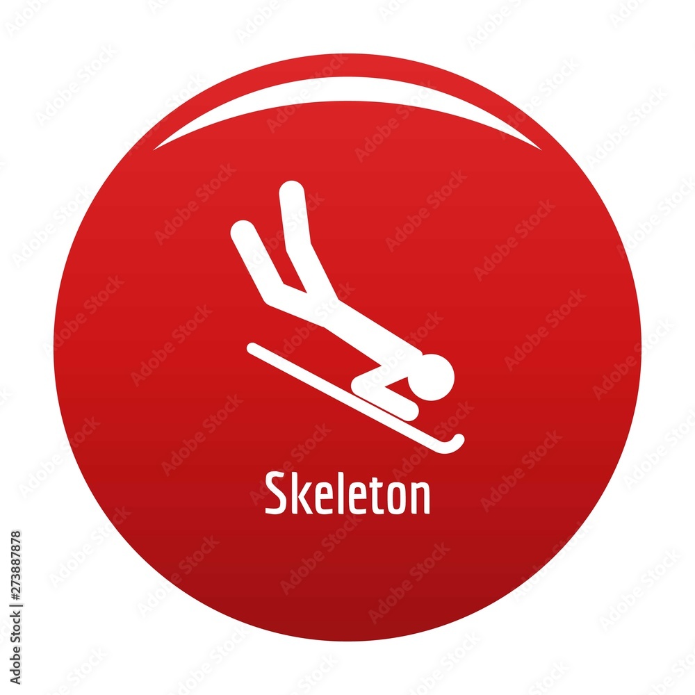 Skeleton icon. Simple illustration of skeleton vector icon for any design red Skeleton icon. Simple illustration of skeleton vector icon for any design red