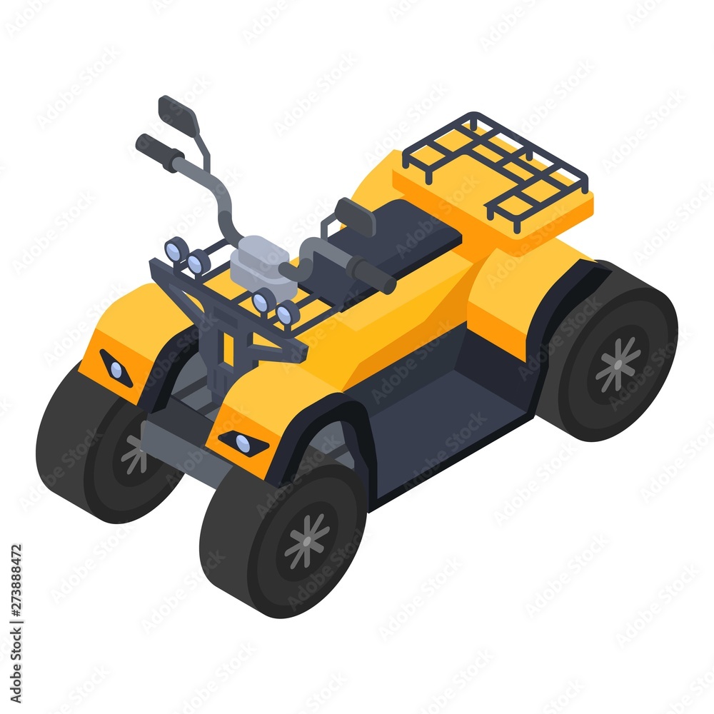 Moto quad bike icon. Isometric of moto quad bike vector icon for web design isolated on white background Moto quad bike icon. Isometric of moto quad bike vector icon for web design isolated on white background