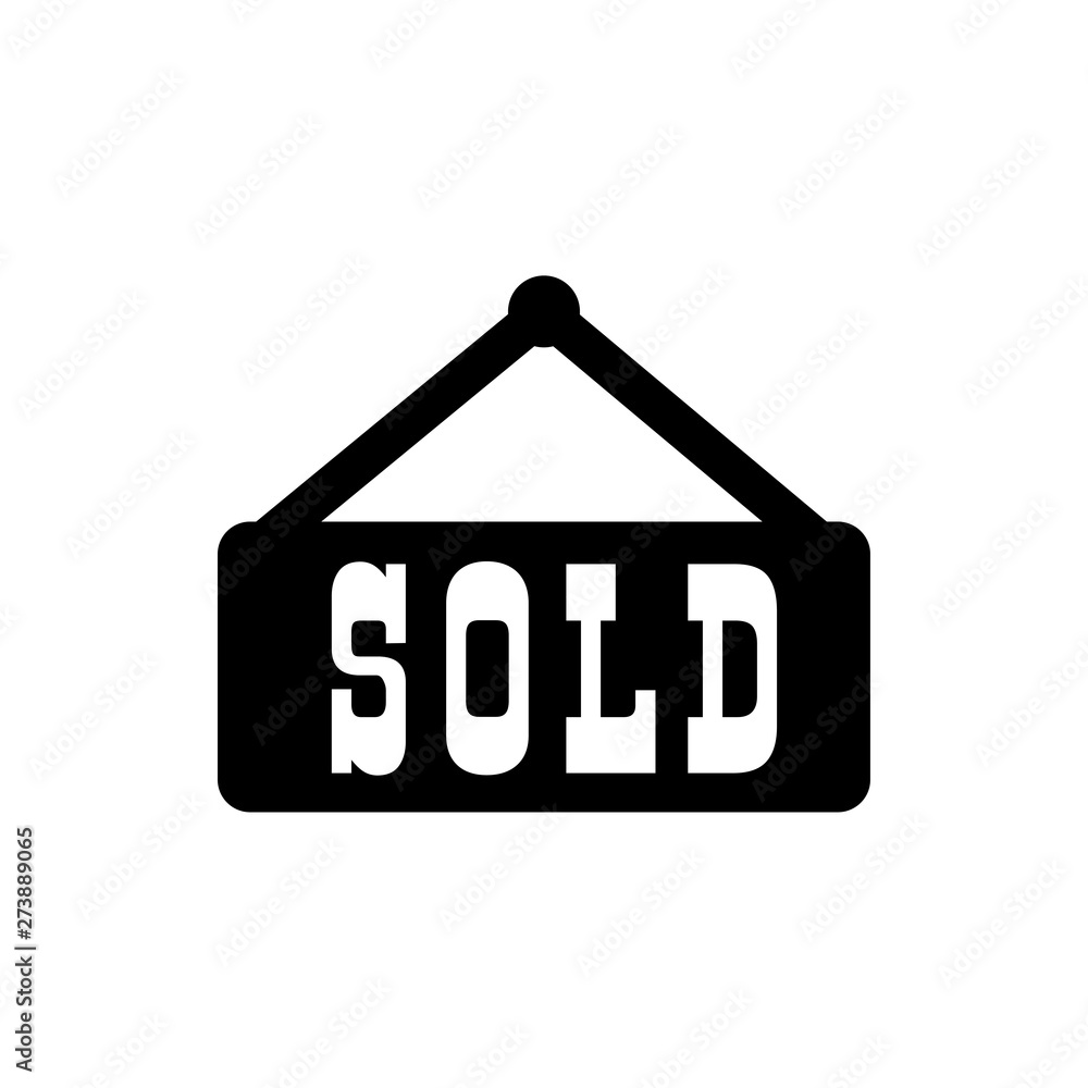 sold flat vector icon