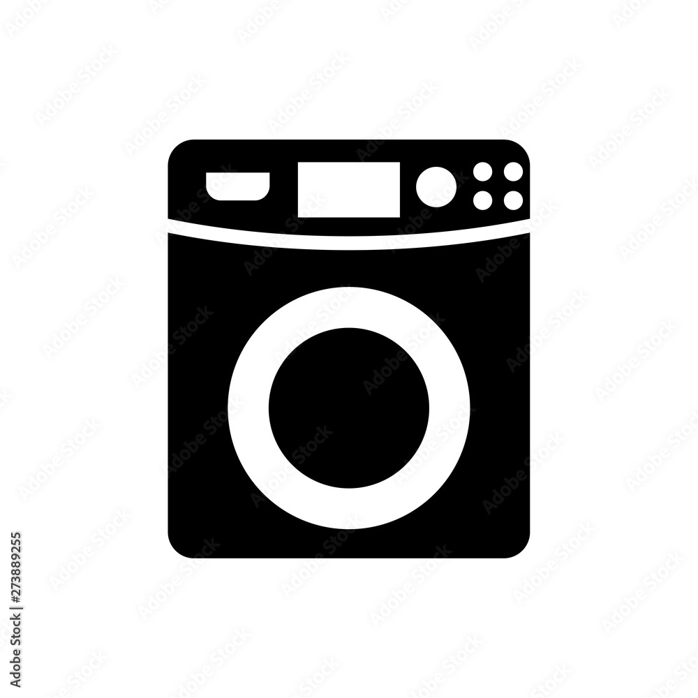 washing machine flat vector icon