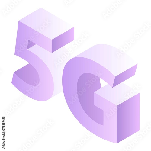 5g icon. Isometric of 5g vector icon for web design isolated on white background