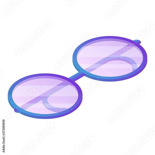 Round eyeglasses icon. Isometric of round eyeglasses vector icon for web design isolated on white background