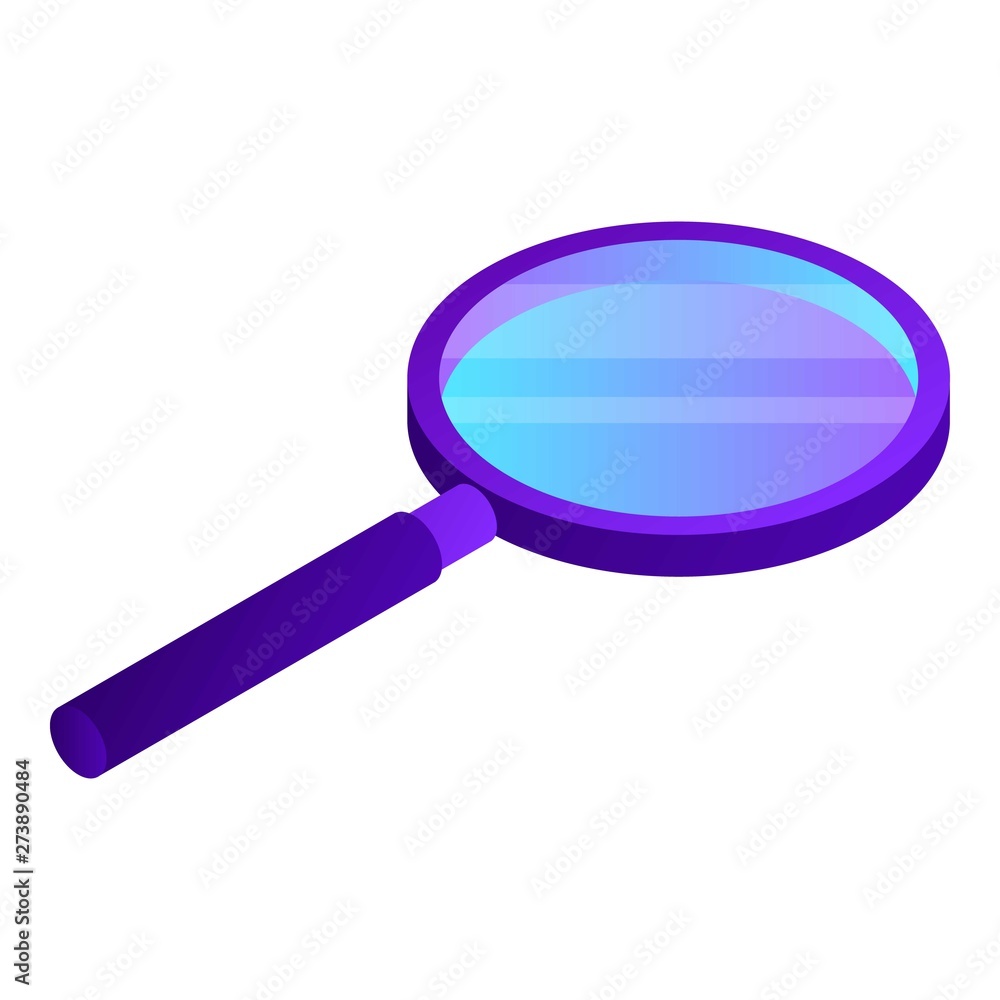 Magnify glass icon. Isometric of magnify glass vector icon for web design isolated on white background Magnify glass icon. Isometric of magnify glass vector icon for web design isolated on white background