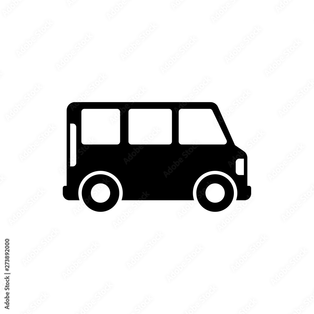 minibus flat vector icon