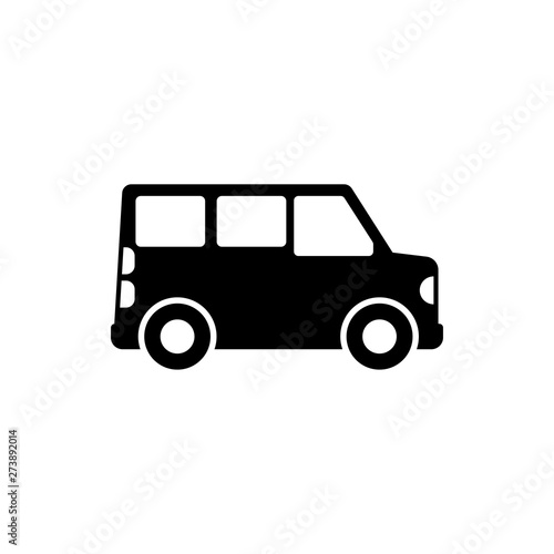 minibus flat vector icon