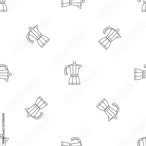 Coffee pot pattern seamless vector repeat geometric for any web design