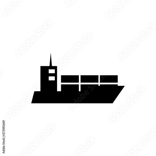 cargo ship flat vector icon