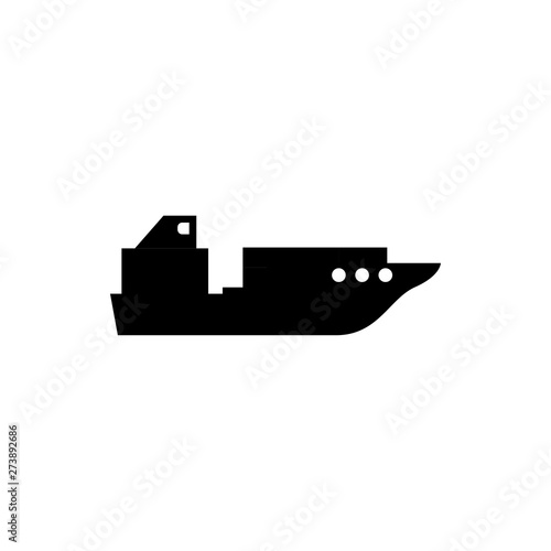 cargo ship flat vector icon