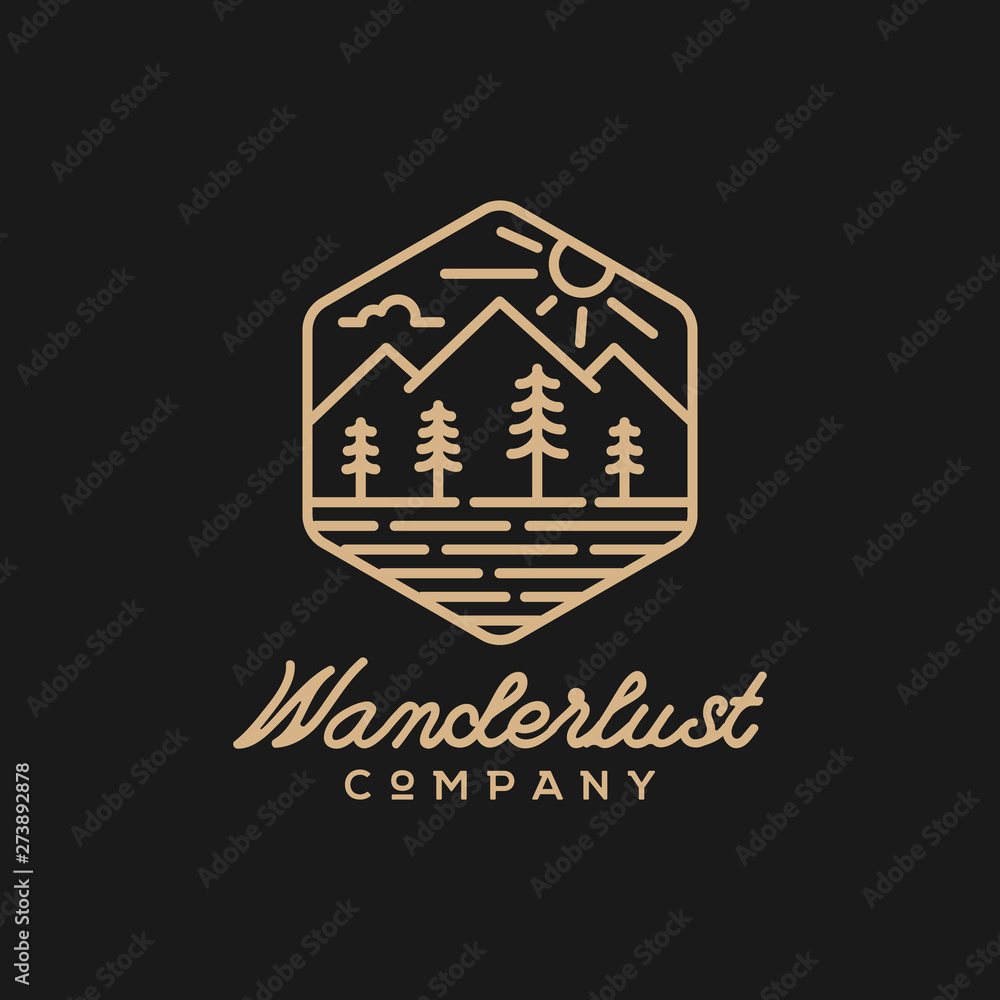Mountain, Hipster Adventure Traveling logo design inspiration Mountain, Hipster Adventure Traveling logo design inspiration