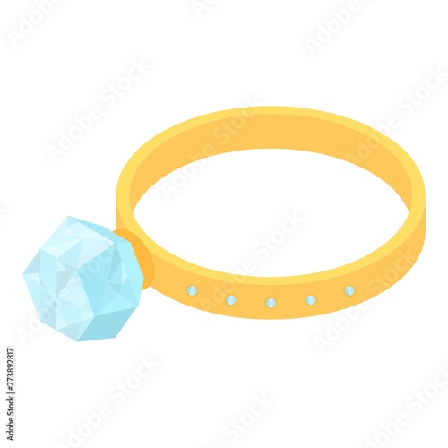 Diamond ring icon. Isometric of diamond ring vector icon for web design isolated on white background