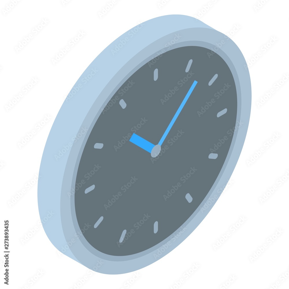 Wall clock icon. Isometric of wall clock vector icon for web design isolated on white background Wall clock icon. Isometric of wall clock vector icon for web design isolated on white background