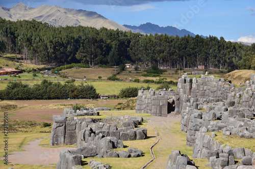 Scenery in Sacsayhuaman in Cusco, Peru photo