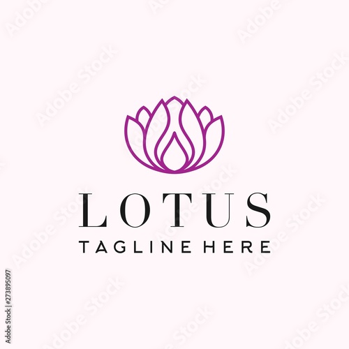 lotus logo icon line art illustration vector graphic download