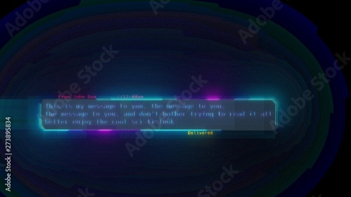 Neon Cyber Messenger Stock Template | Adobe Stock
