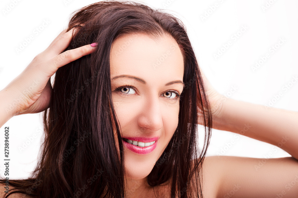 A portrait of beautiful face with beautiful eyes - isolated on white. A portrait of beautiful face with beautiful eyes - isolated on white.
