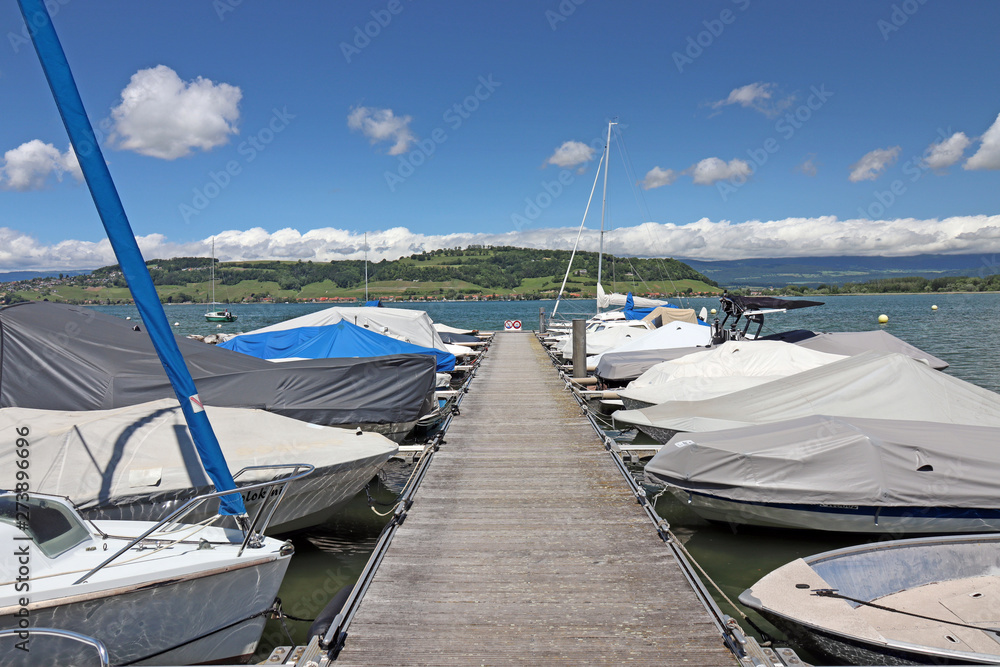 Fototapeta premium Bootshafen, Murtensee, Schweiz