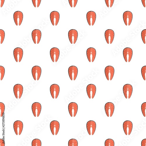 Salmon steak pattern seamless vector repeat for any web design