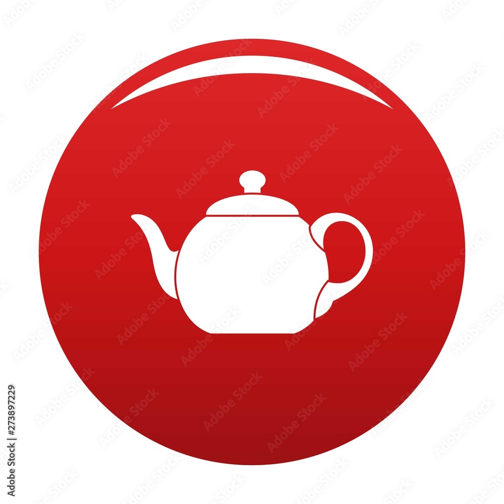 Obraz premium Big teapot icon. Simple illustration of big teapot vector icon for any design red