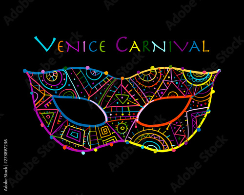 Carnival venetian mask ornamental for your design