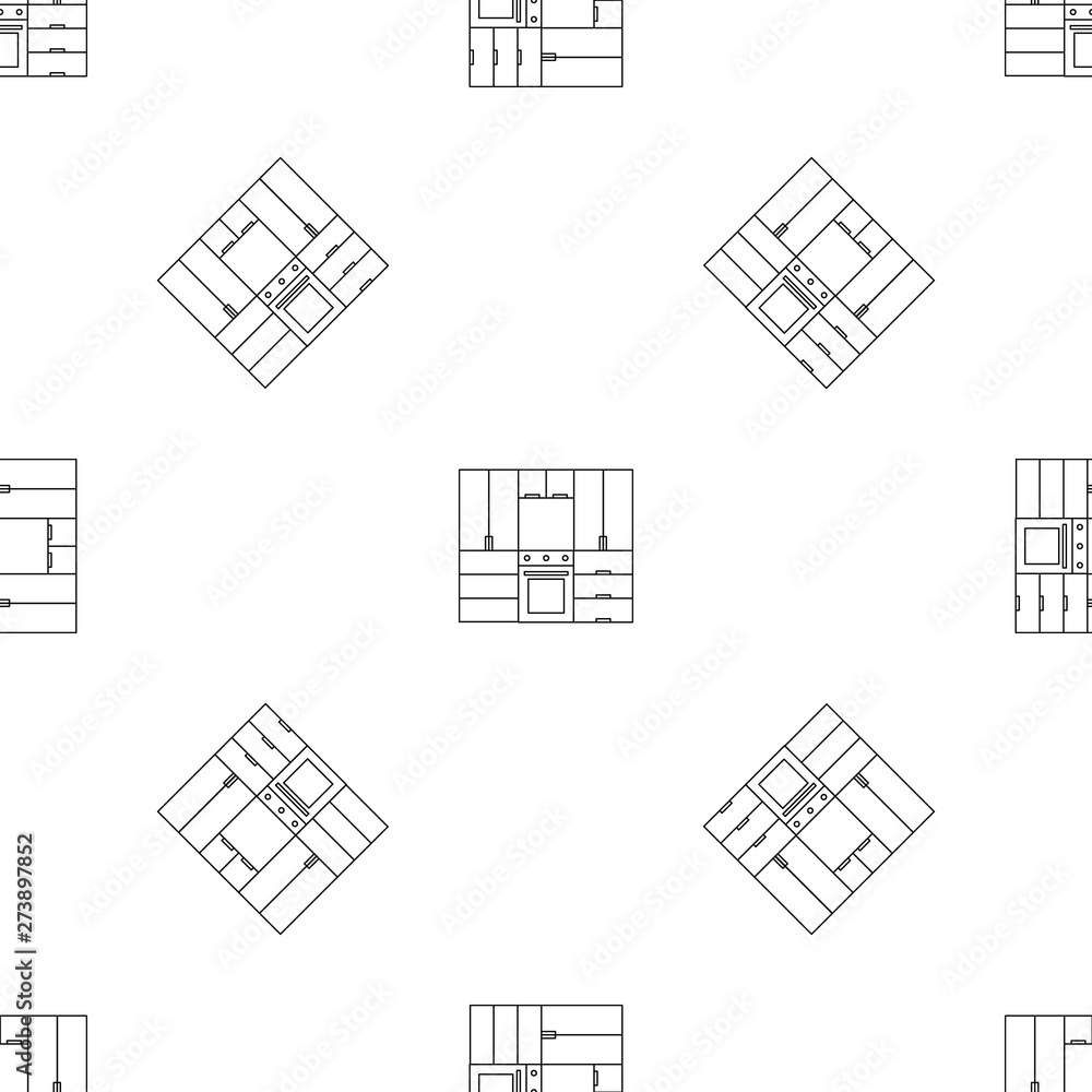 Kitchen furniture pattern seamless vector repeat geometric for any web design Kitchen furniture pattern seamless vector repeat geometric for any web design
