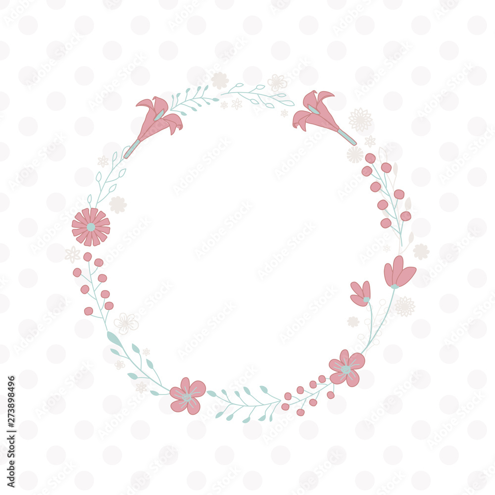 Flowers wreath round frame Flowers wreath round frame