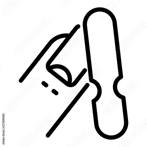 Finger nail file icon. Outline finger nail file vector icon for web design isolated on white background