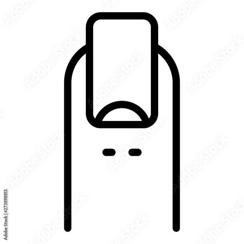 Clean finger nail icon. Outline clean finger nail vector icon for web design isolated on white background