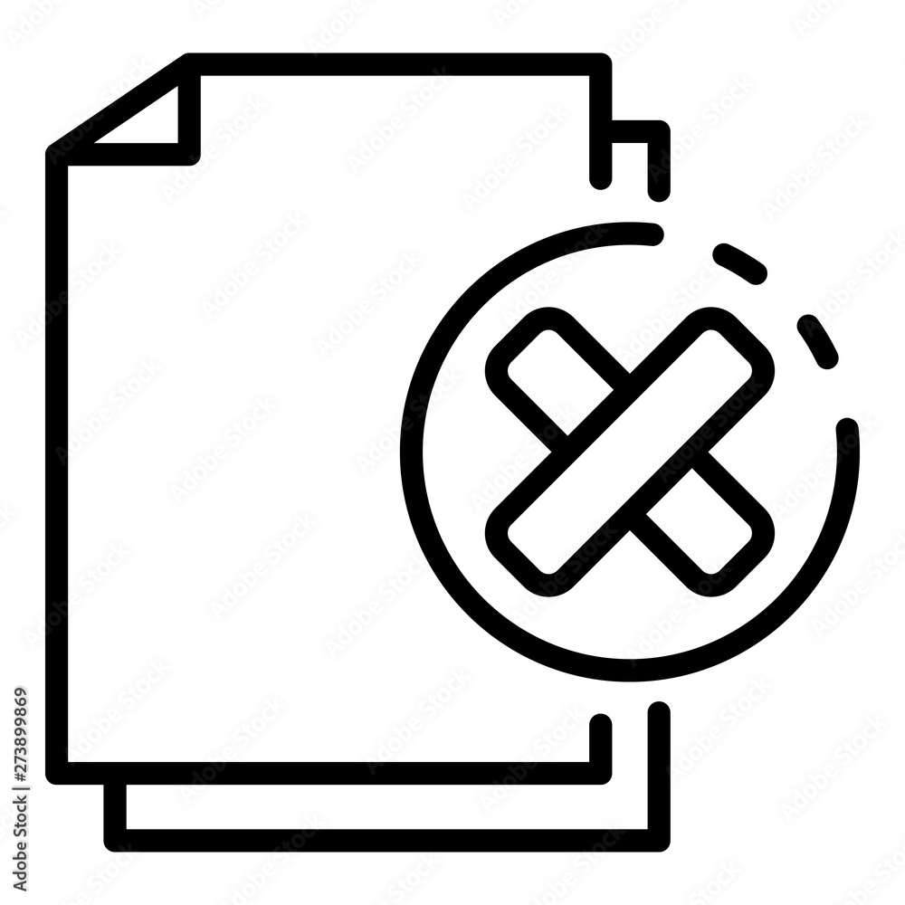 Not secured documents icon. Outline not secured documents vector icon for web design isolated on white background Not secured documents icon. Outline not secured documents vector icon for web design isolated on white background