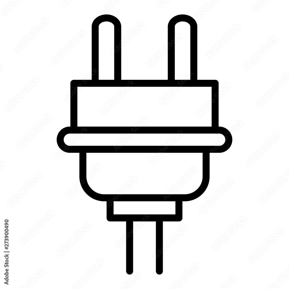 Plug cable icon. Outline plug cable vector icon for web design isolated on white background Plug cable icon. Outline plug cable vector icon for web design isolated on white background