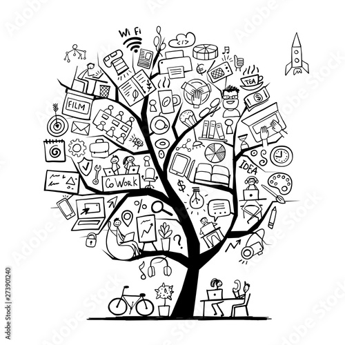 Coworking space, concept tree for your design