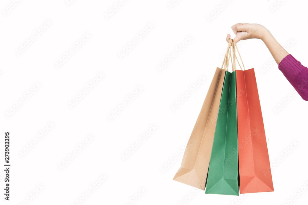 woman hand hold shopping bag