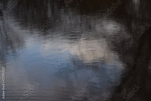 Rain water in a pond abstract