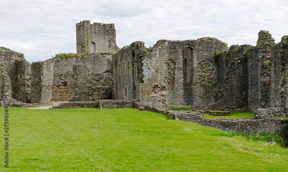 Interior view of the ruins of the Norman castle at Richmond, North Yorkshire, Englan