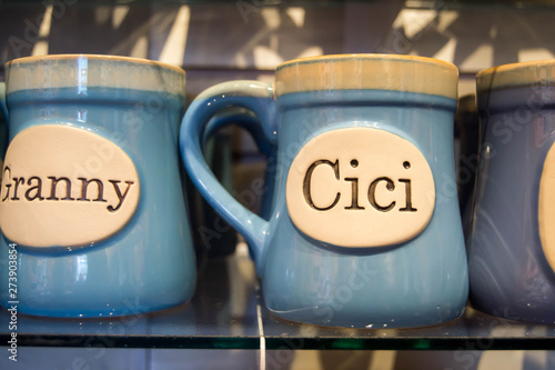 Blue granny and cici souvenir mugs
