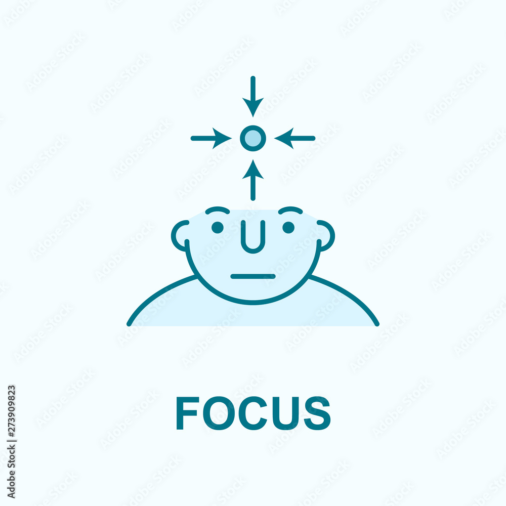 Fototapeta premium focus on mind field outline icon