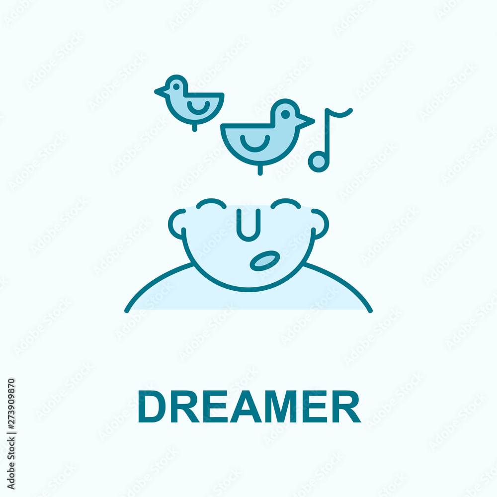 dreamer on mind field outline icon dreamer on mind field outline icon